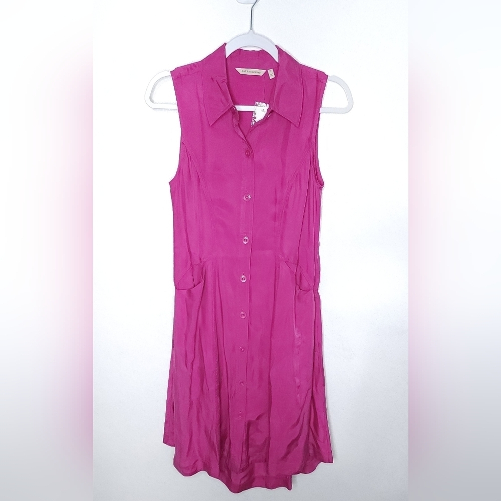 NWT Soft Surroundings Cascade Sleeveless Lightweight Shirt Dress Pink Size XS